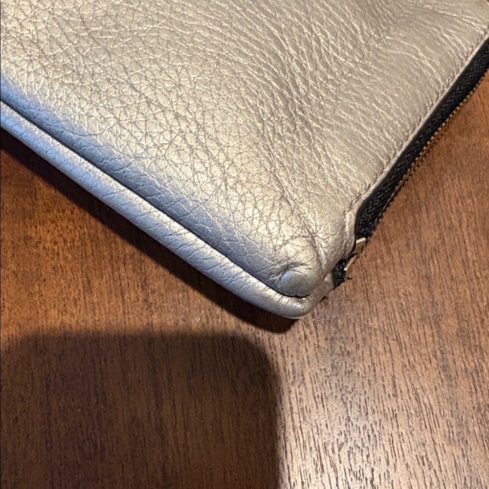 Coach  Double zip wristlet  pebbled Leather  gold metallic  long wallet 8”w
EUC - Picture 13 of 17